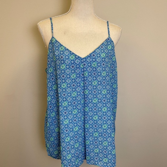 Cynthia Rowley Tops - Cynthia Rowley Blue and Green Patterned Women's Top   Size L